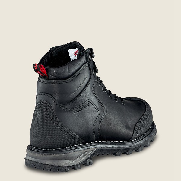 Red Wing Safety Boots Mens Black - Burnside - 6-inch Waterproof Toe - 8391724-JR